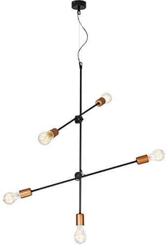 Licht-Erlebnisse Minimalistische Industrielampe Vintage Design verstellbar E27 Pendelleuchte Schwarz Esstisch Wohnzimmer