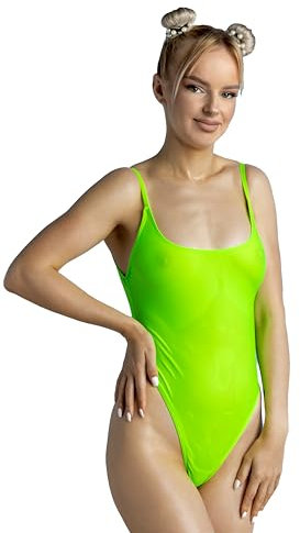 St. Tropez Sheer One Piece Thong Neon Lime
