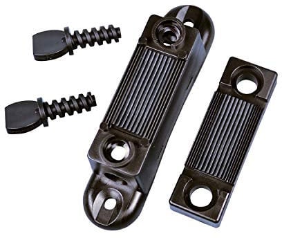 horizont Isolator Weidezaun EUQIBLOCK, Vollkunststoff, für Breitbänder, Bandisolator schwarz, 8 Stück, Band bis 40 mm, Streckenisolator