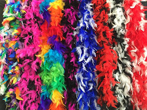 KarnevalsTeufel.de Federboa, bunt oder zweifarbig, aus 6 verschiedenen Farbvariationen wählbar, Länge ca. 1,80m, Ideal für Fasching, kuschelig, farbig (Schwarz- Rot)