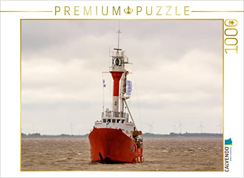 CALVENDO Puzzle Feuerschiff Borkum Riff auf dem Dollart 1000 Teile Puzzle quer | 1000 Teile Lege-Größe 64 x 48 cm Foto-Puzzle für glückliche Stunden