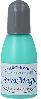 Tsukineko VersaMagic Refill Nachfülltinte - 15 ml - Blau, Aquatic Splash - Zubehör Reinker für StazOn Pigmenttinte Stempelkissen