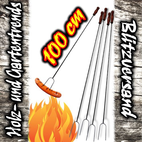 Große Grillspieße-4 Stück-1,00m-Grillbesteck-Lagerfeuer-Grillfest-Grillspieß-Gartenparty!!