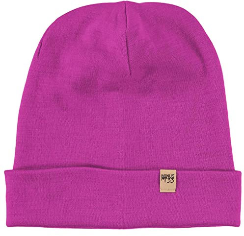 Mütze aus 100 % Merinowolle, warme Wintermütze für Herren und Damen, Uhrenkappe, Helles Violett, Einheitsgröße