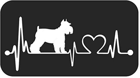 K1036 Schnauzer Herzschlag Lifeline Hund Aufkleber Sticker