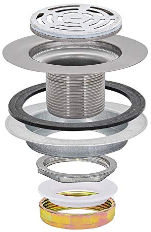 EZ-FLO Kitchen Sink Strainer with Flange and Die-Cast Nut, Stainless Steel Flat-Top Strainer with 3-1/2 Inch to 4 Inch Opening, 30031