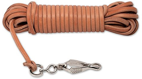 Schweissleine und Schleppleine aus rundem Leder 10m natur