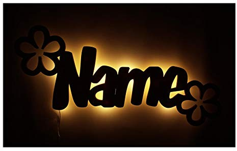 Schlummerlicht24 Led Deko Verblümt Blumen personalisiert Geschenke mit individuellem Namen, als Geburtsgeschenk Taufe Kommunion für Mädchen Baby Kinderzimmer