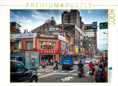 CALVENDO Puzzle Straßenszene in Taipeh | 1000 Teile Lege-Größe 64 x 48 cm Foto-Puzzle für glückliche Stunden