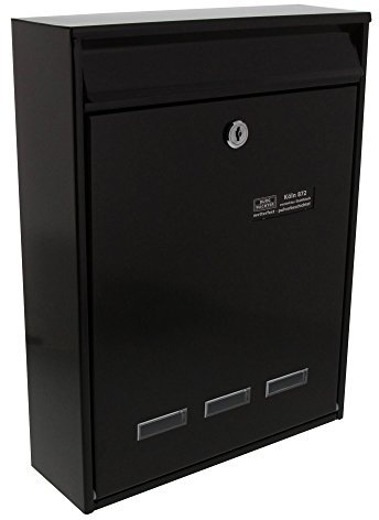 Burg-Wächter Anlagenbriefkasten, A4 Einwurf-Format, EU Norm EN 13724, Verzinkter Stahl, Köln 872 BR, Braun, Einwurf: 225 x 35 (A4)