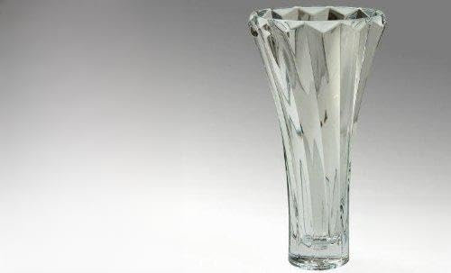 DonRegaloWeb DRW - Jarrón Redondo de Cristal de Bohemia Transparente 36x19 cm