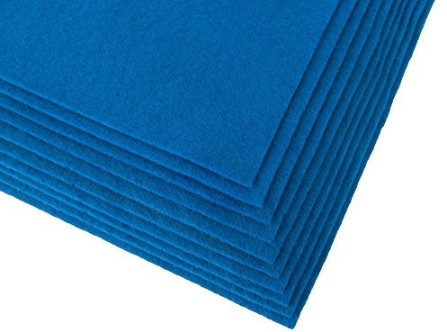 Bastelfilz Bögen 10er-Pack flex Filz DIN A4, Stärke 1,5-2mm, Filzplatte, 29 Farben, Farbe:blau