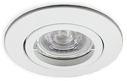 LED Einbaustrahler GU10 230 V weiss für 68er Lochbohrung - Einbauleuchte Spot Strahler inkl. 7 W LED (PA-WW) Leuchtmittel und GU10 Fassung - Deckeneinbaustrahler Deckeneinbauspot Einbauspot