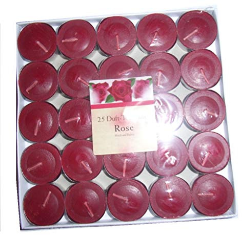 pajoma 25er Tableau Duftteelichter/Duft/Teelichter/Duftkerze Verschiedene Düfte (Rose)
