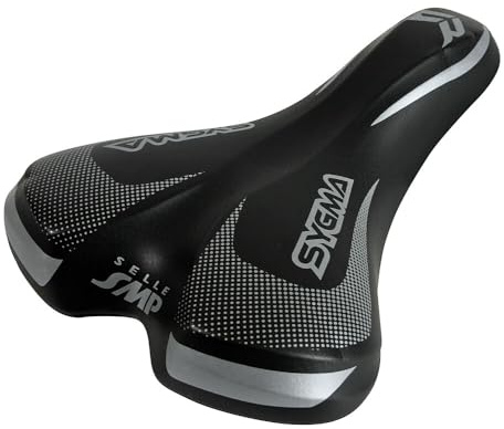 Lampa Sygma Sattel Trekking mit Elastomeren und Siebdruck, Schwarz