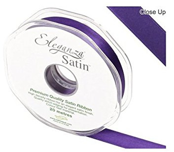 ELEGANZA Double Faced Satin 15mm x 20m Plum No.49, 15 mm x 20 m
