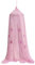 VERDELOOK Moskitonetz Baldachin für Babybett mit Rattanstütze, Durchmesser 60 cm, rosa