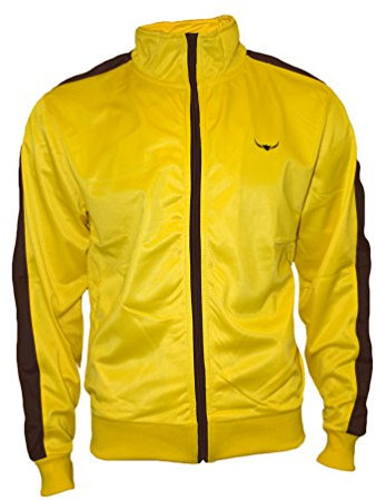 ROCK-IT Apparel I Herren Track Jacket I stylische und hochwertige retro Style Trainingsjacke I Tracktop I Sweater Jacke [S-3XL] Gelb Braun XL