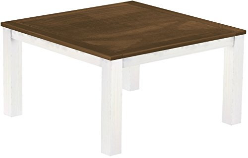 Esstisch Rio Classico 140x140 cm Nussbaum Weiß mit Sperrholzeinlage Küchentisch großer Tisch Holztisch Pinie Massivholz Brasilmöbel