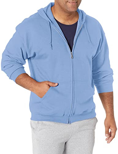 Gildan Men's Full Zip Hooded Sweatshirt, Carolina Blue, M