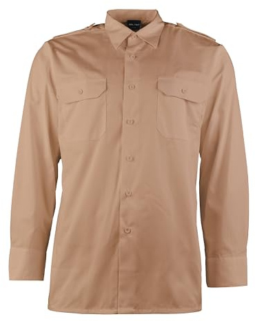 Mil-Tec Diensthemd 1/1 Arm T/C • Klassisches Uniformhemd für Behörden, Security & Vereine • Robustes Twill-Gewebe • Schultersystem mit abnehmbaren Klappen