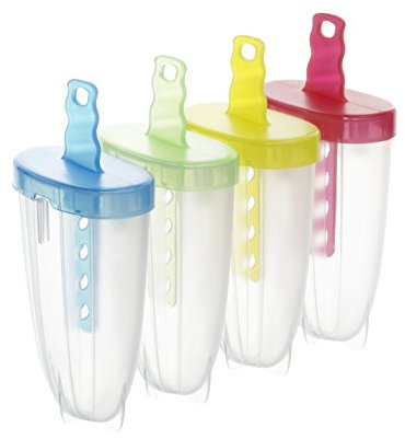 Rotho 1708799999 Eis am Stiel Form für selbstgemachtes Eis aus Kunststoff PP, 4-er er Set, bunt