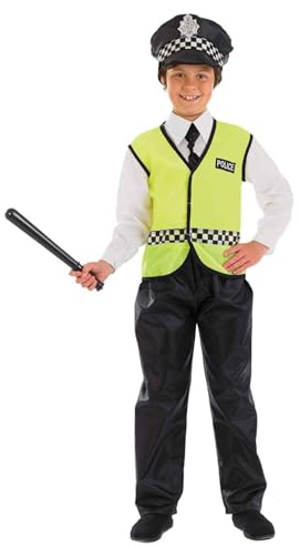 Fun Shack Polizist Kostüm Kinder, Polizei Halloween Kostüm Kinder | Hose, Jacke, Hemd, Krawatte & Hut, Blaues Polizei-Design, Perfekt für Halloween, Ideal für Rollenspiele