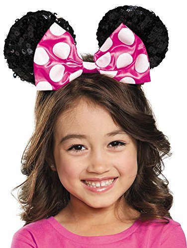 Pink Minnie Mouse Sequin Bow Child Ears Headband
