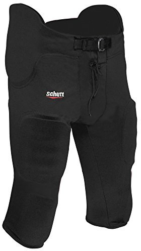 Schutt Herren Football Pants with Integrated Pads Poly-Knit All-in-One Varsity Fußballhose mit integrierten Polstern, Schwarz, L