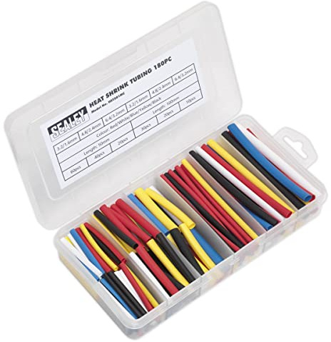 Sealey HST501MC Heat Shrink Tubing Assortment 180pc 50 & 100mm Mixed Colours