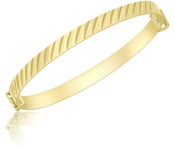 Carissima Gold Damen-Armreif 9ct Yellow Diamond Cut Oblique Extendable Baby Bangle 375 Gelbgold-1.36.0364