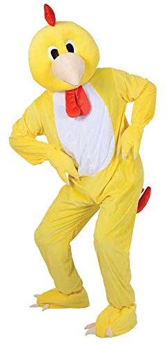 Wicked Costumes Adult Deluxe Funky Chicken Mascot Costume – Funny Easter Chicken Fancy Dress Outfit – Animal Mascot Suit – One Size
