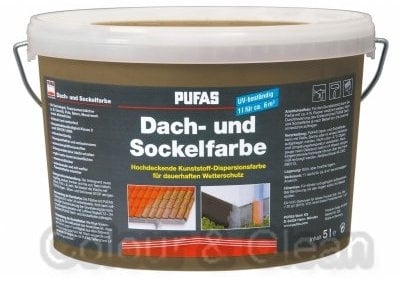 Pufas Dach- und Sockelfarbe 5 L Farbe: Terra 960 Dachfarbe Sockel-Anstrich