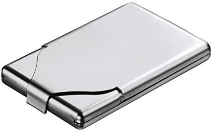 Zigarettenetui metall Zigarettenbox klein flach aufklappbar matt silber mit Taschenspiegel für Damen und Herren 7 Zigaretten Cigarette Case aus Edelstahl