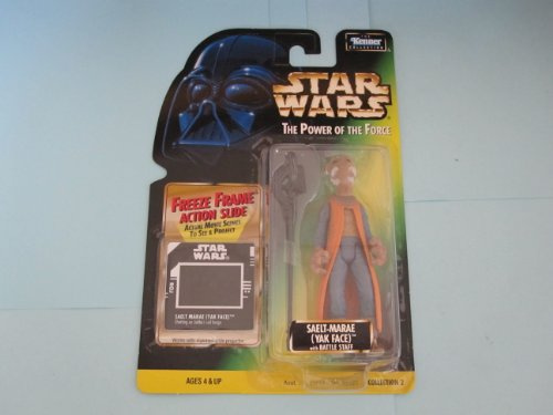 Star Wars Power of the Force Hologram Card Action Figure Saelt-Marae (Yak Face) [Battle Staff]