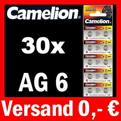 30 x AG6 LR69 KNOPFZELLEN 171 371 GP71A SR920W CAMELION