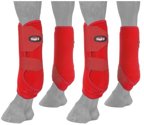 Tough 1 Extreme Vented Sport Boots Set, Red, Small