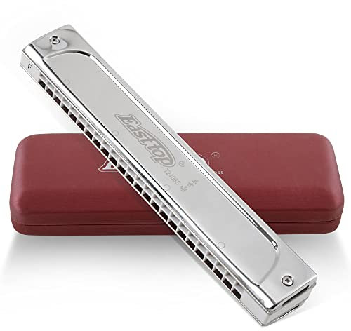 East Top Mundharmonika, Tremolo Mundharmonika Tonart F 24 Löcher T2406S Mundharmonika Mundharmonika für Erwachsene, Profis, Anfänger und Studenten, als Geschenk