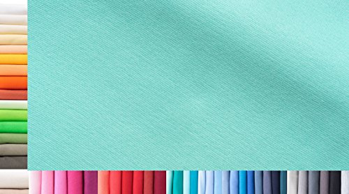Bündchenstoff XXL als Meterware|doppelt: 75cm breit|einfach: 150cm breit|Farbe: 30 Pastelltürkis|1m lang|96% Baumwolle, 4% Elasthan|Jersey|1buy3|Grundpreis pro qm: € 10,66