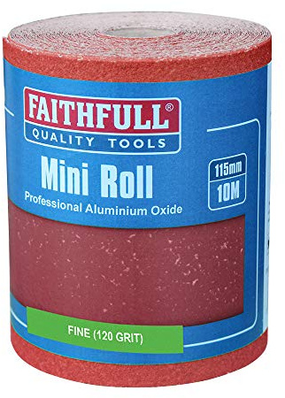 Faithfull AR10120R Aluminium Oxide Paper Roll 115mm x 10m 120g - Red (Heavy Duty), FAIAR10120R