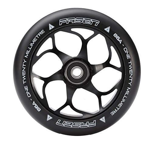 Fasen 120mm Stunt-Scooter Wheel + ABEC 9 Kugellager (Schwarz)