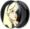 Piersando Ohr Plug Piercing Kunststoff Motiv Comic Picture Flesh Tunnel Ohrplug mit Blondes Mädchen Alice Schwarz Gelb 6mm