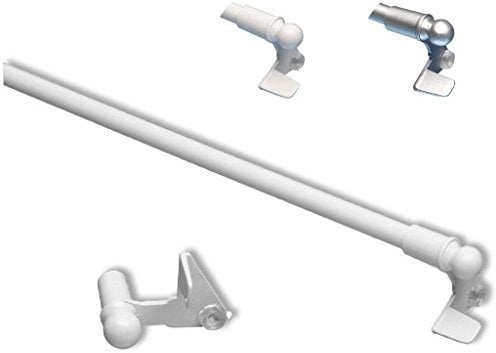 Bestlivings Klemmstange Gardinenstange ausziehbar für Fensterbreiten ab 30cm bis 130cm, Auswahl: weiß - perlweiß, 100-130 cm