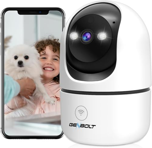GENBOLT 2K Pet Camera WiFi Security Camera Indoor Home Surveillance Camera | Camera CCTV, Humanoid Detection, Auto Cruise Dog Cam, Audio Alarm, 2K Night Vision, Cloud Storage & SD Card Option, 2.4&5GHZ