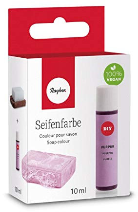 Rayher Hobby 34246313 Seifenfarbe, 10 ml, geruchsneutral, 100% vegan, schadstofffrei und ökologisch abbaubar, im wiederverschließbaren Kunststofffläschchen mit Schraubdeckel, gut dosierbar, purpur