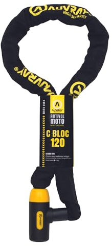 auvray cbl120auv10 Moto candados, Cadena Longitud: 1200 mm, Amarillo
