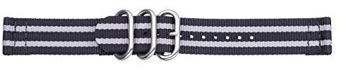 PUREgrey Zulu-Band schwarz/grau Armband 22 mm, zweiteilig,