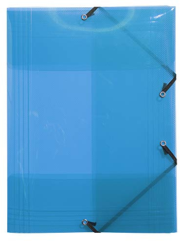 Exacompta 56701E Einschlagmappe Crystal. Aus transparentem Kunststoff DIN A4 mit 2 Gummizügen und 3 Klappen 1 Stück Zufallsfarbe Sammelmappe Dokumentenmappe ideal für Büro und Schule