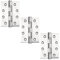 3 x Grade 11 Fire Rated Ball Bearing Door Hinges CE Rated Polished Chrome Plated