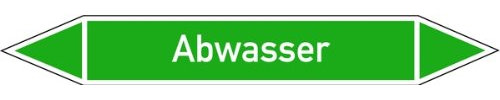 LEMAX® Aufkleber Rohrleitungsetikett, Abwasser Folie selbstklebend Grün Schriftfarbe: Weiß 187x26mm